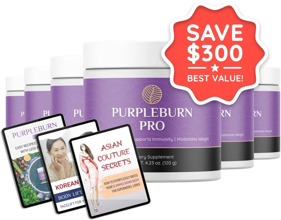 Six jars of PurpleBurn Pro — best value 180-day supply