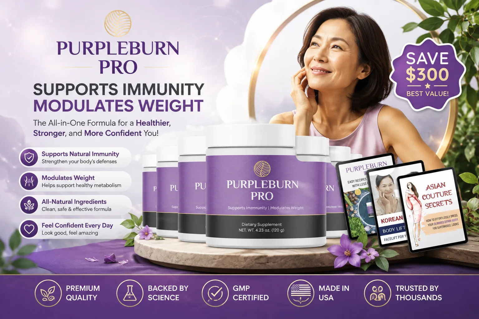 PurpleBurn Pro purple superfood drink jars